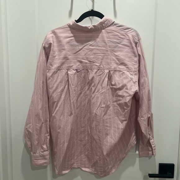 Target brand pink stripped button up shirt - Picture 3 of 3